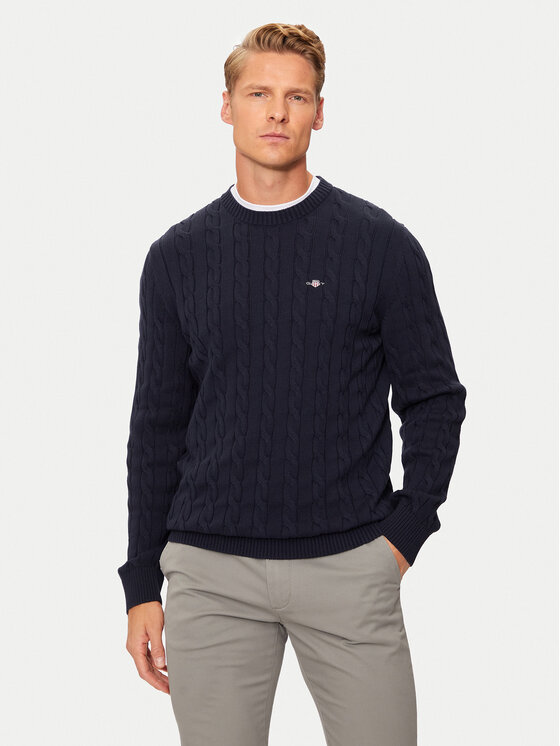 Gant Pulover 8050601 Mornarsko Modra Regular Fit