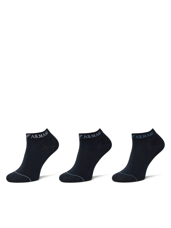 Set de 3 perechi de șosete medii pentru bărbați Emporio Armani EM000550 AF12276 MB154 Bleumarin