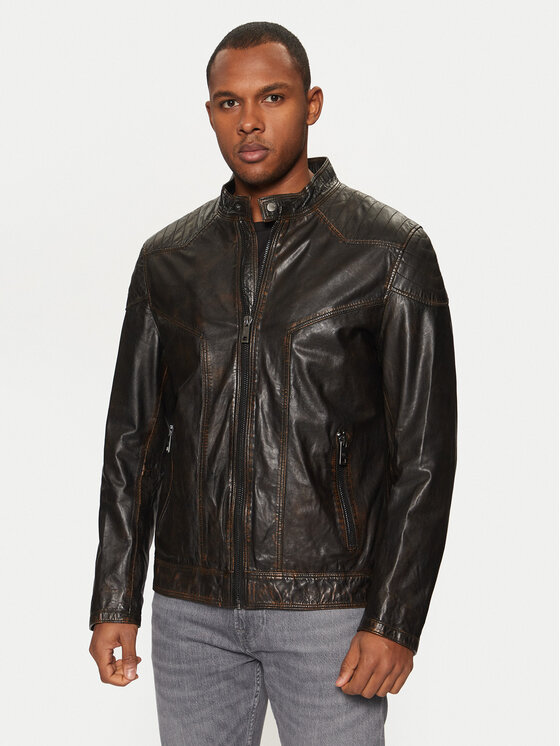 Milestone Milestone Lederjacke Arlington 51103860545 Braun Regular Fit