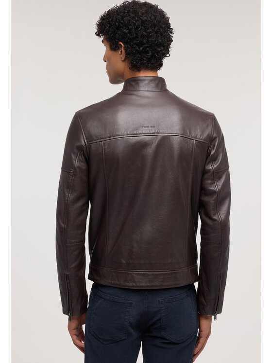 Trussardi Trussardi Giacca di pelle R301M000054N053 Marrone Regular Fit