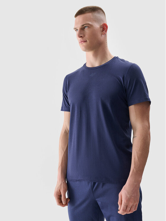 4F 4F Koszulka techniczna BASIC+ Granatowy Regular Fit