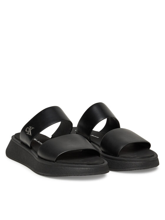 Calvin Klein Jeans Calvin Klein Jeans Şlapi Sandal Slide Double Strap YW0YW01694 Negru