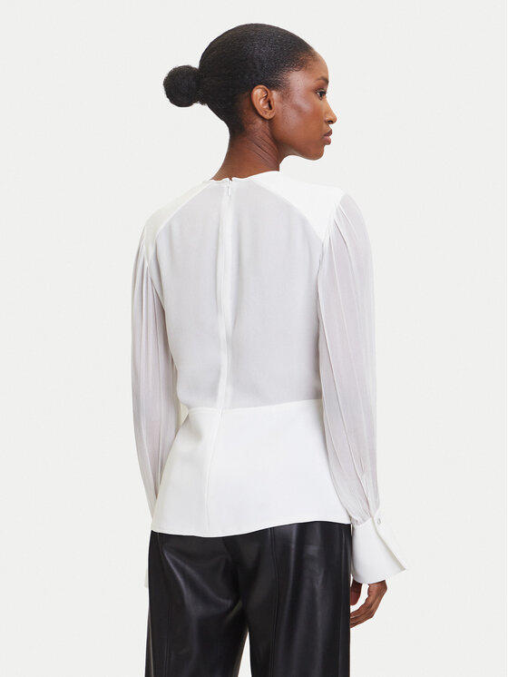 KARL LAGERFELD KARL LAGERFELD Bluse A3W11025 Écru Slim Fit