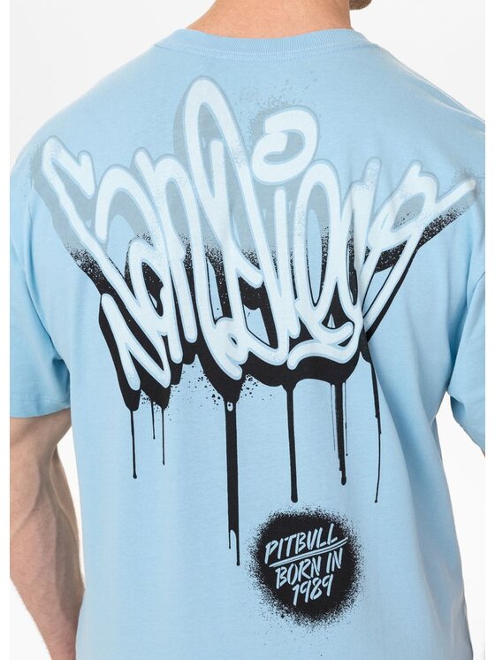 PITBULL PITBULL T-Shirt GRAFFITI Niebieski jasny Regular Fit