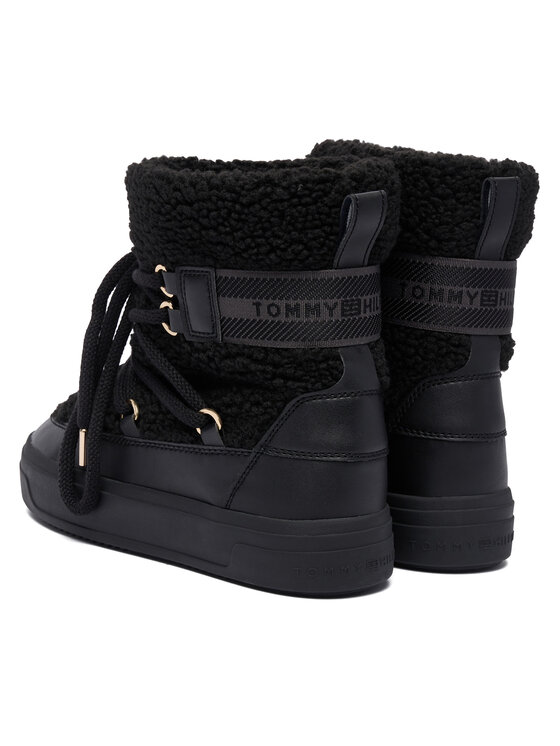 Tommy Hilfiger Tommy Hilfiger Cizme de zăpadă Faux Shearling Snowboot FW0FW08788 Negru