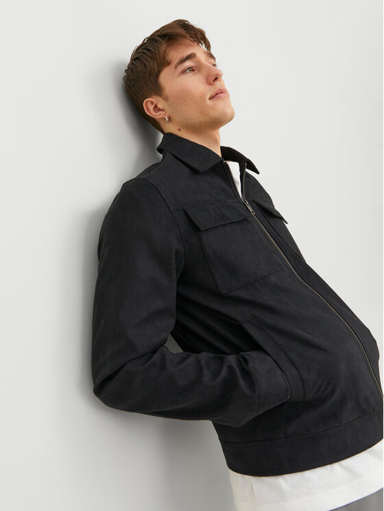 Jack&Jones Jack&Jones Μπουφάν από απομίμηση δέρματος 12213082 Μαύρο Regular Fit