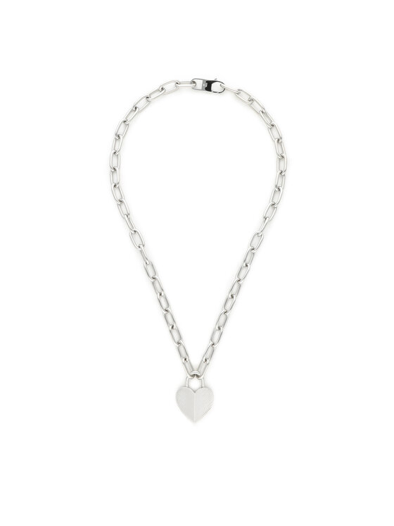 Fossil Fossil Halskette Harlow Linear Texture Heart JF04657040 Silberfarben