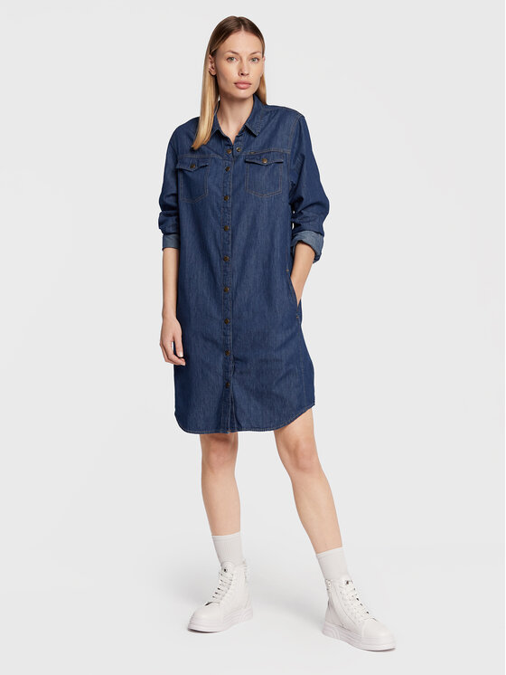 Lee Lee Sukienka koszulowa L50DCLDK 112321265 112321265 Granatowy Regular Fit