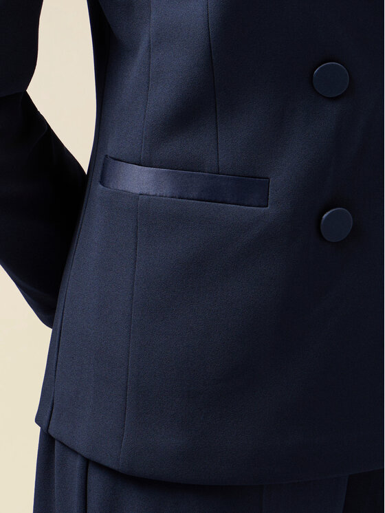 Oltre Oltre Marynarka Q782R104615N034 Niebieski Slim Fit