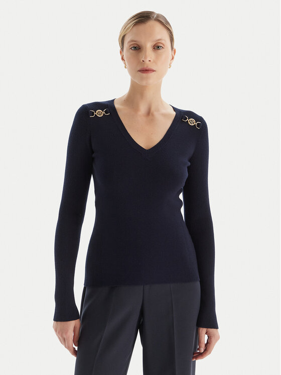 Fracomina Fracomina Pulover FR25WT7025K43301 Bleumarin Slim Fit
