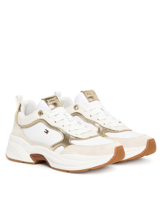 Tommy Hilfiger Tommy Hilfiger Sportcipők Th Chunky Runner Metallic FW0FW09204 Ekru