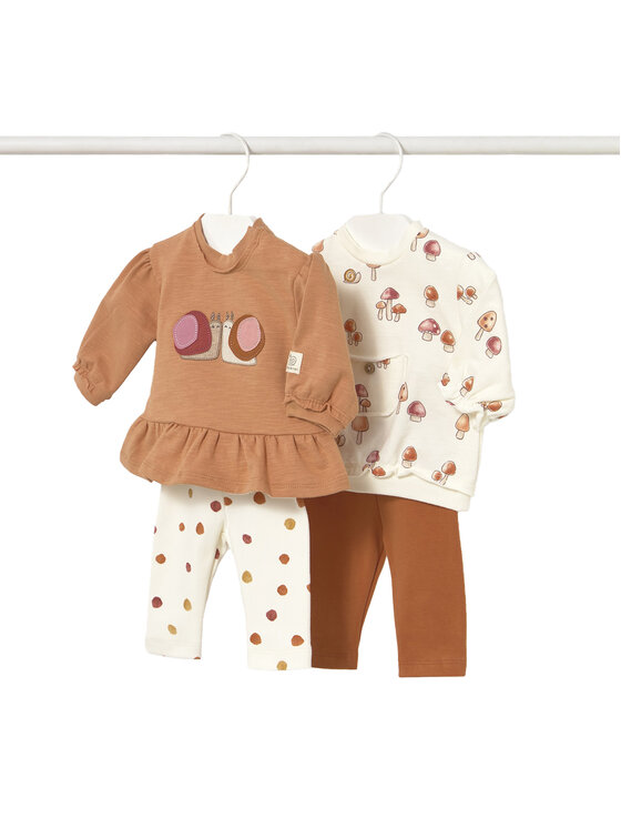 Mayoral Mayoral Set di 2 pantaloni della tuta e 2 felpe 2710 Beige Regular Fit