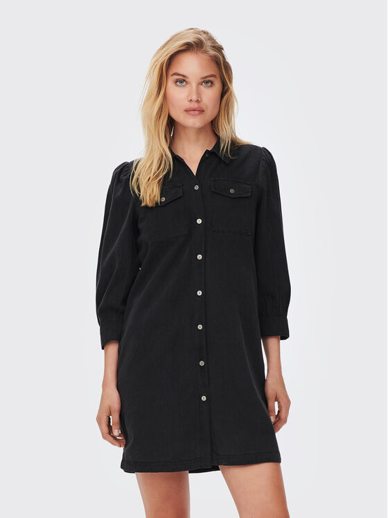 ONLY ONLY Jeanskleid Felica 15227104 Schwarz Regular Fit