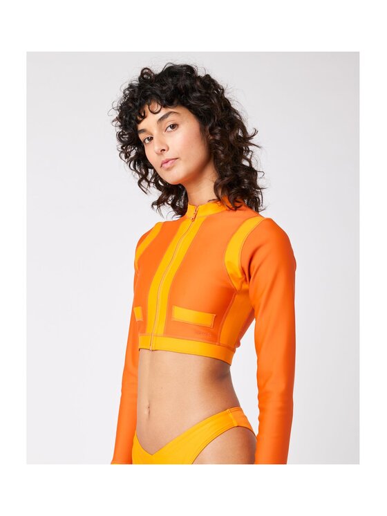 Rip Curl Rip Curl Góra od bikini Mirage Coco Ls Crop Top Zipped Pomarańczowy