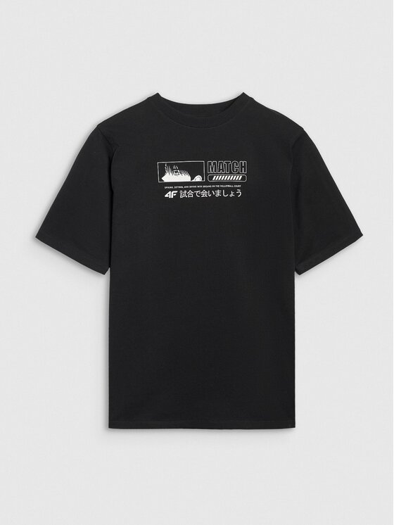 4F 4F T-Shirt 4FJRAW25TTSHM3065-20S Μαύρο Oversize