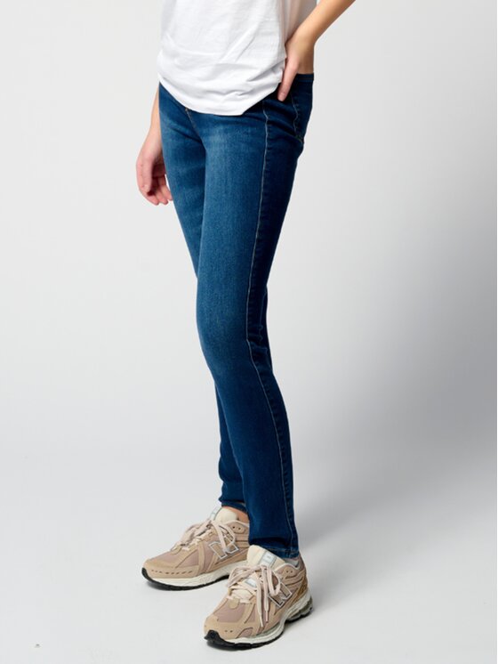 TeeShoppen TeeShoppen Jeansy Oryginalne jeansy Skinny Performance – ciemnoniebieski dżins Niebieski Skinny Fit