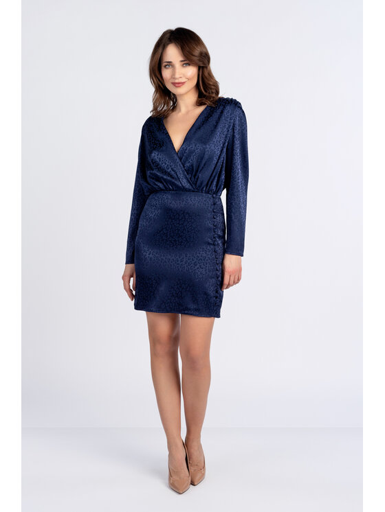 Salme Salme Sukienka elegancka Drea Granatowy Regular Fit