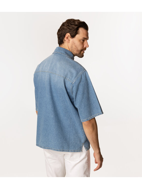 Lee Cooper Lee Cooper Koszula jeansowa SILVES 3165 Niebieski Oversize