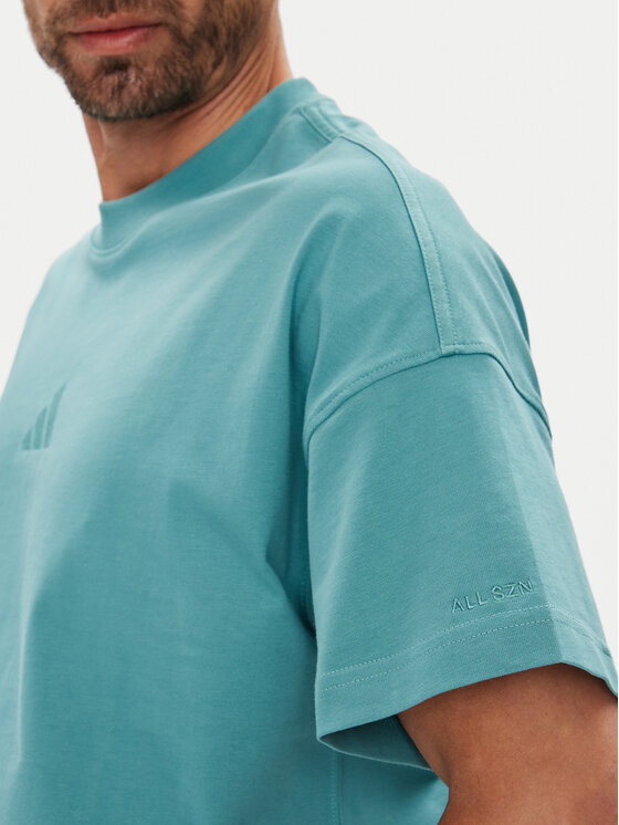adidas adidas T-shirt ALL SZN JX5085 Tirkizna Loose Fit