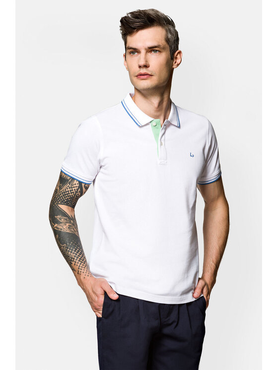 Lancerto Lancerto Polo Adrian PO073122000010 Biały Regular Fit