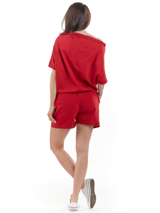 Awama Awama Kombinezon A216 Czerwony Basic Fit