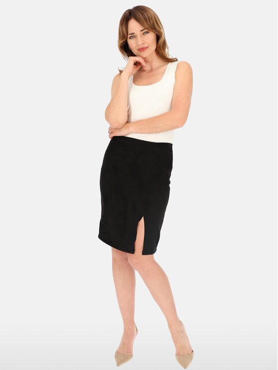 Perso Perso Spódnica mini JPE241075F Czarny Regular Fit