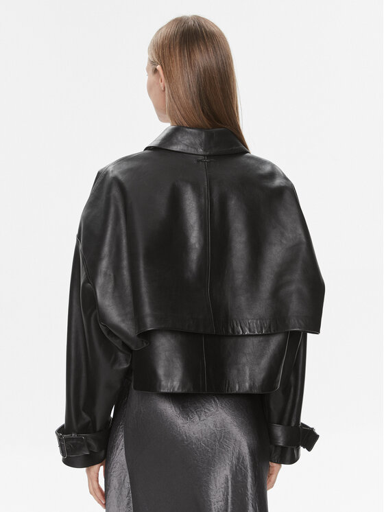 Calvin Klein Calvin Klein Odinė striukė K20K206312 Juoda Relaxed Fit