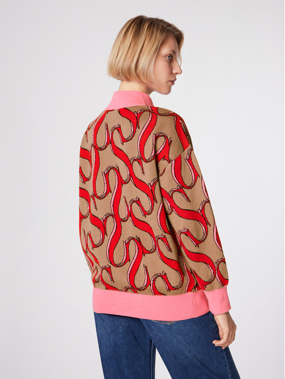 Simple Simple Cardigan SWD514-02 Marrone Relaxed Fit