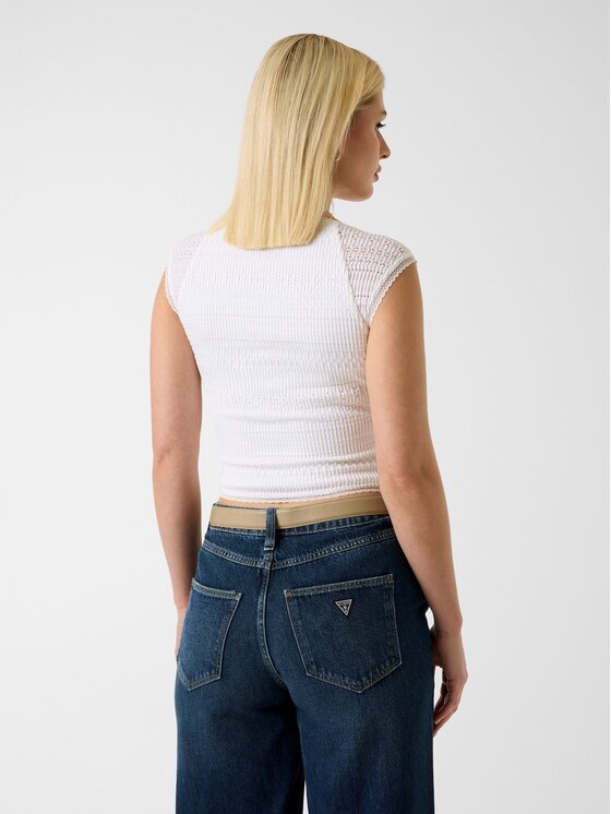 Guess Guess Top 182052 Biały Classic Fit
