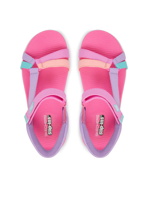Skechers Skechers Sandały Slip-Ins: Go Walk Flex Sandal - Lots Of Sol 303028L/MLT Fioletowy