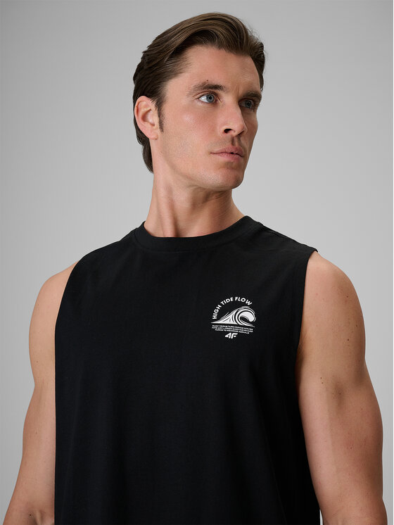 4F 4F Tank top CATCH THE WAVE Czarny Standard Fit
