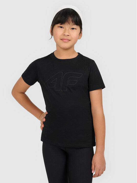 4F 4F T-Shirt BASIC+ Czarny Oversize