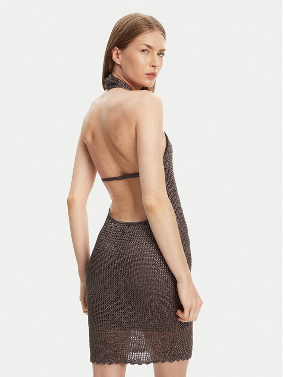 Guess Guess Трикотажна сукня W5YK34 Z24F0 Сірий Slim Fit