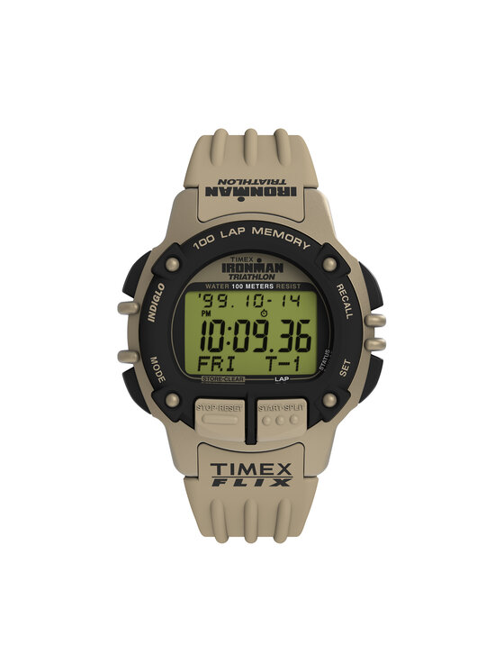 Timex Timex Ρολόι Ironman Flix 100 Lap TW5M63100 Μπεζ