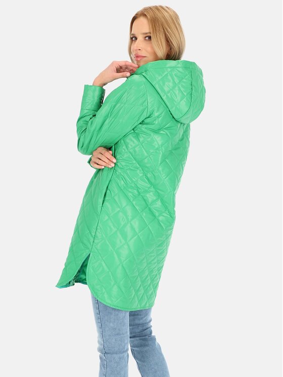 Perso Perso Prechodný kabát BLE241045F Zelená Regular Fit