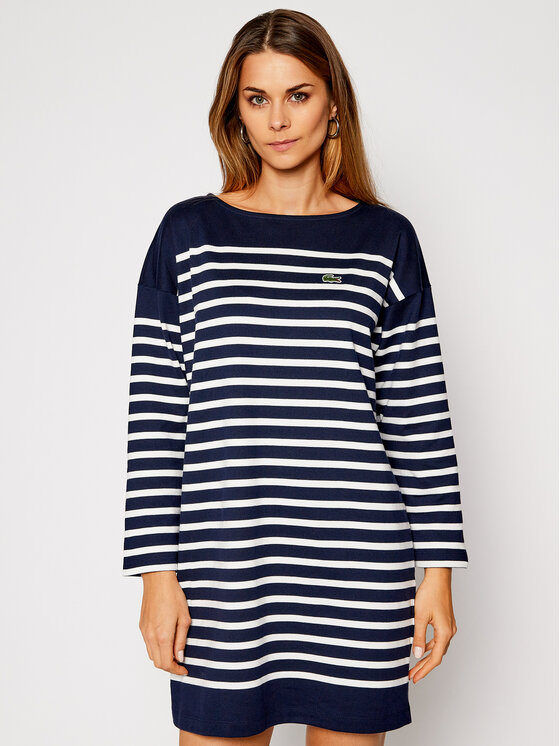 Lacoste Lacoste Trikotažinė suknelė EF2365 Tamsiai mėlyna Relaxed Fit