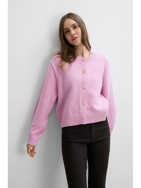 Fobya Fobya Kardigan F2114 Różowy Basic Fit