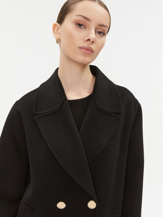 Luisa Spagnoli Luisa Spagnoli Płaszcz przejściowy Sughero 540209 Czarny Regular Fit
