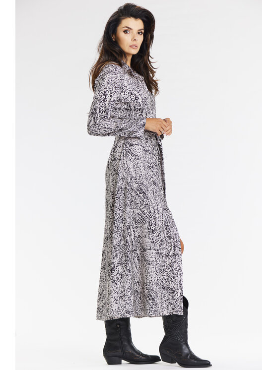 Awama Awama Košeľové šaty A665 Čierna Basic Fit