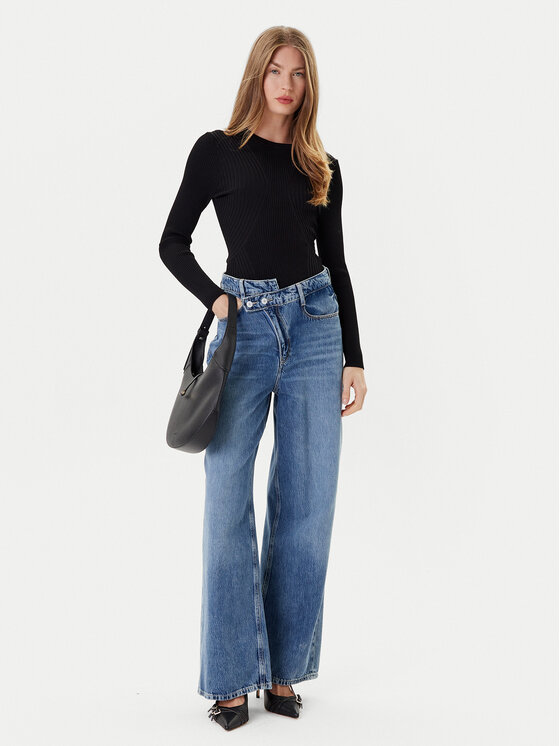Guess Guess Пуловер W5YR08 Z0040 Черен Slim Fit