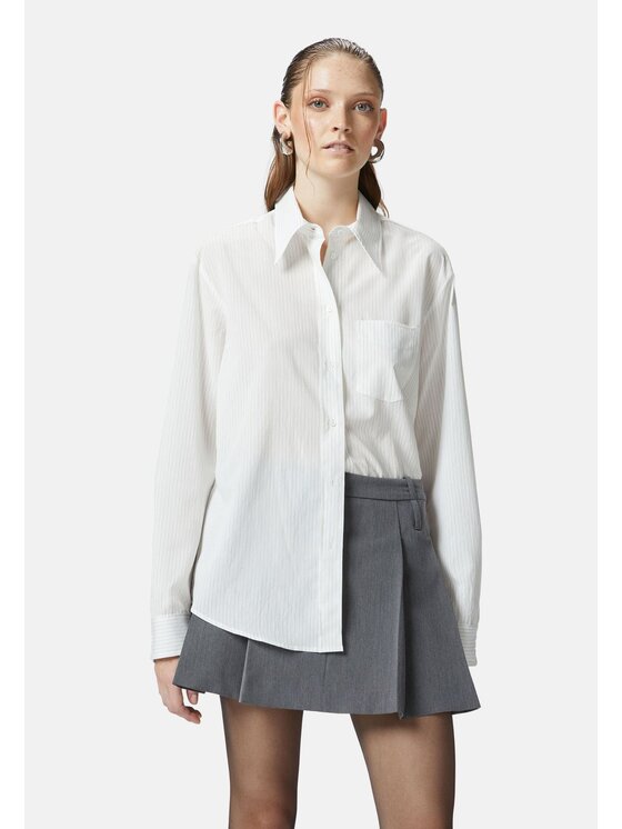 PINKO Pinko Košeľa COREA CAMICIA BASTONETTO TINTO FLUIDO Biela Regular Fit
