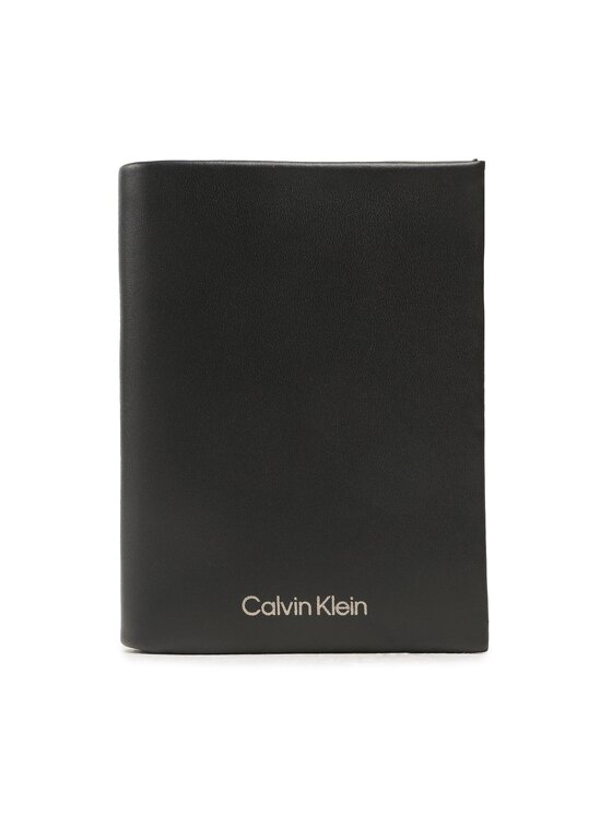Calvin Klein Velika moška denarnica Ck Concise Trifold 6Cc W/Detiach K50K510588 Črna
