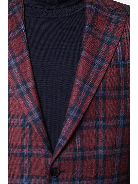 Lancerto Lancerto Marynarka MA099222000007 Bordowy Slim Fit