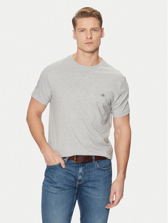 Gant Gant Póló Shield 2003185 Szürke Slim Fit