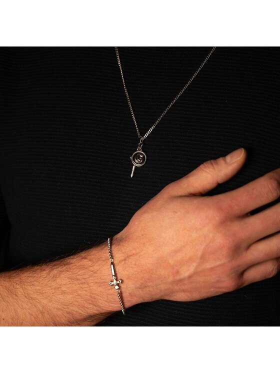 Guess Guess Naszyjnik JUMN04023JWSTBKT/U Srebrny