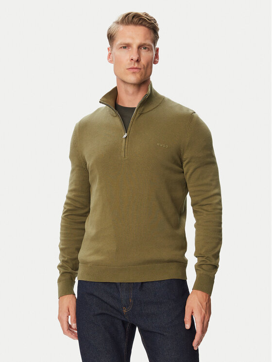 HUGO HUGO Megztinis San Quintus-C2 50574143 Chaki Regular Fit