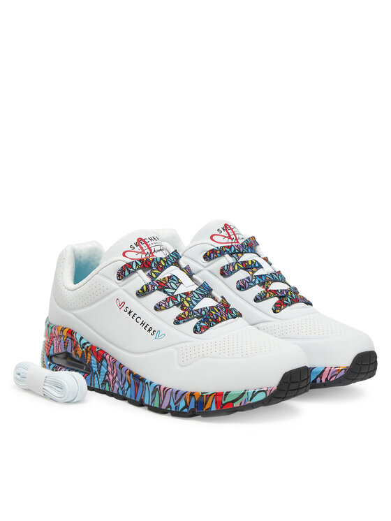 Skechers Skechers Sneakersy Skechers Uno - Ravaged Love 177918/WMLT Bílá