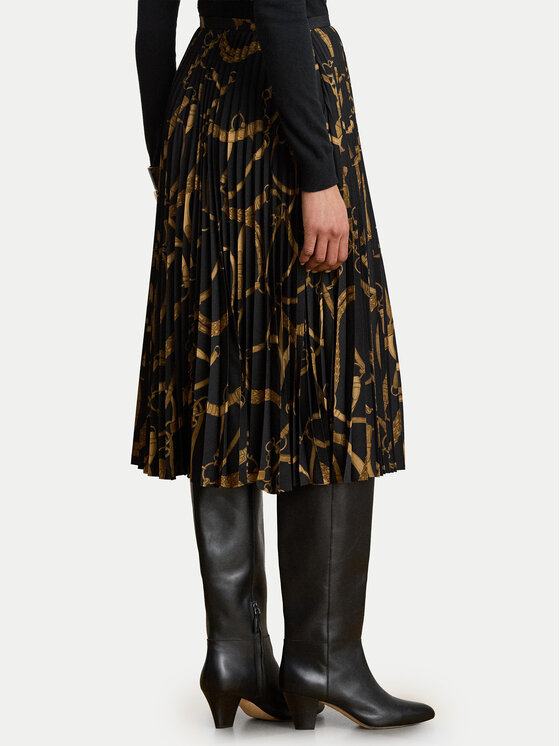 LAUREN RALPH LAUREN LAUREN RALPH LAUREN Plisovaná sukně 200P14015001 Černá A-Line Fit