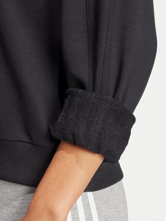 adidas adidas Majica dugih rukava ALL SZN French Terry 3-Stripes JI9100 Crna Loose Fit