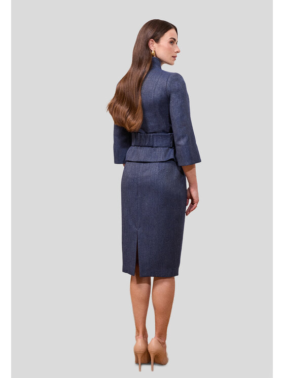 Kasia Zapała Kasia Zapała Spódnica ołówkowa Rosario Niebieski Slim Fit